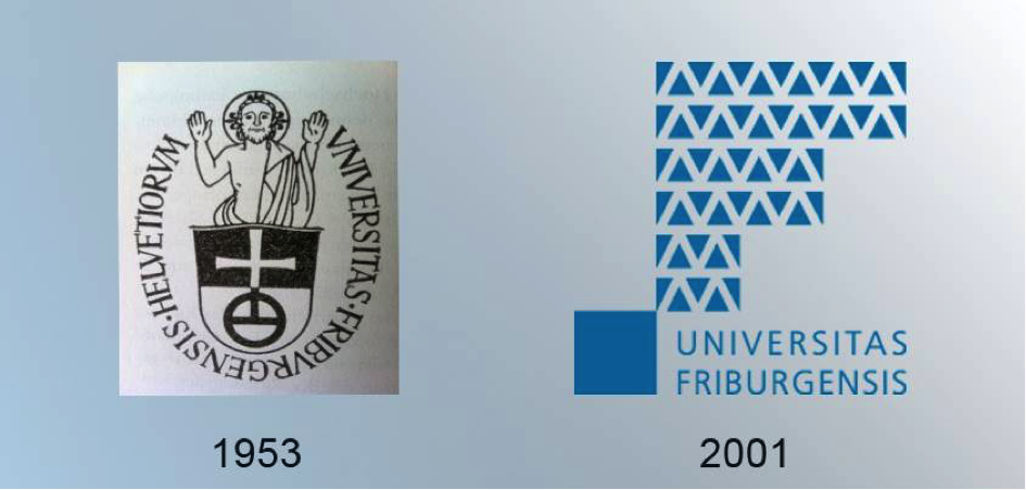 Trường Đại học Fribourg đổi logo vào năm 2001